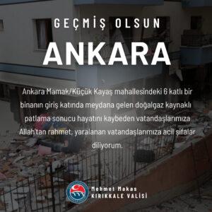 Vali Makas’tan ‘Geçmiş Olsun’ Mesajı - Kırıkkale Haber, Son Dakika Kırıkkale Haberleri